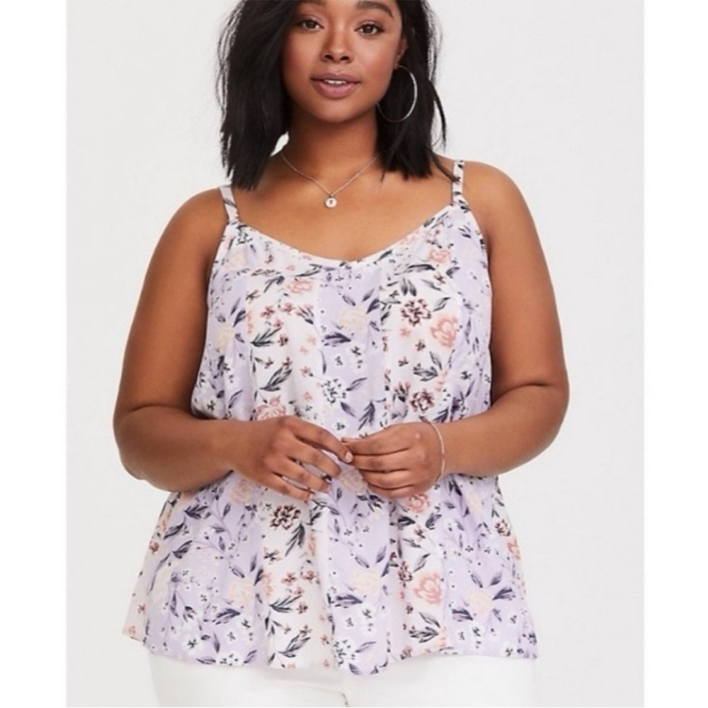 Torrid Lavender Floral Camisole Tank Top Size 2 / 2XL
